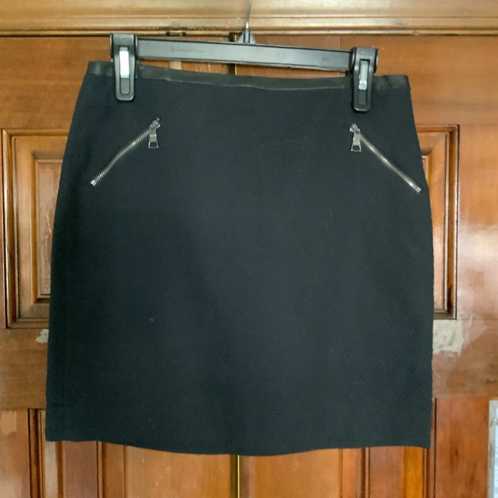 Banana Republic Black Mini Skirt with Zipper Details